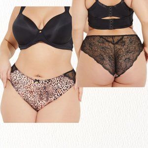 7 Pairs NWT Ashley Stewart 5X 30/32 Leopard Lace Microfiber Bikini Panty Bs-1493